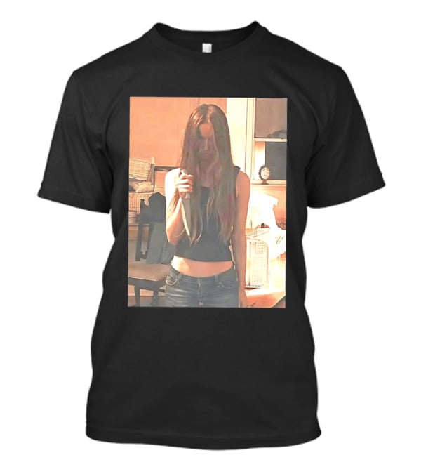 Long Hair Girl With Survival Knife In Room T-Shirt