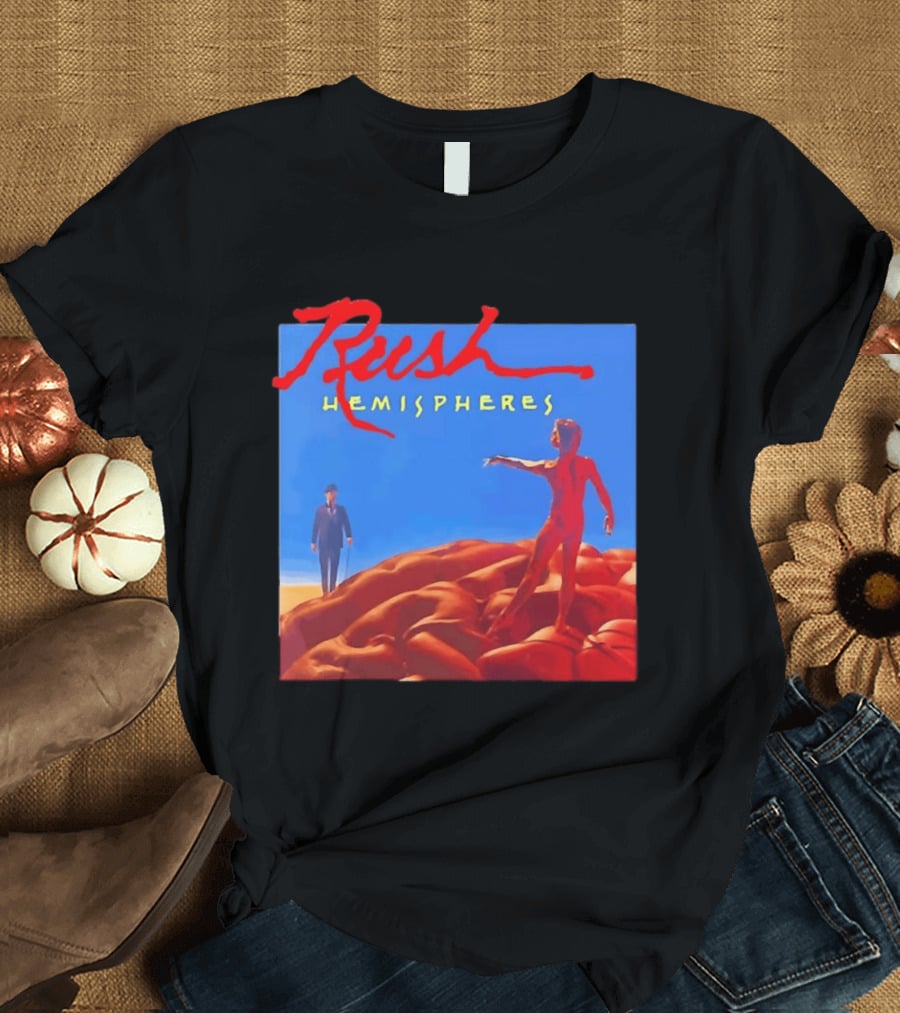 Rush Hemispheres Album Cover Artwork With Brain T-Shirt