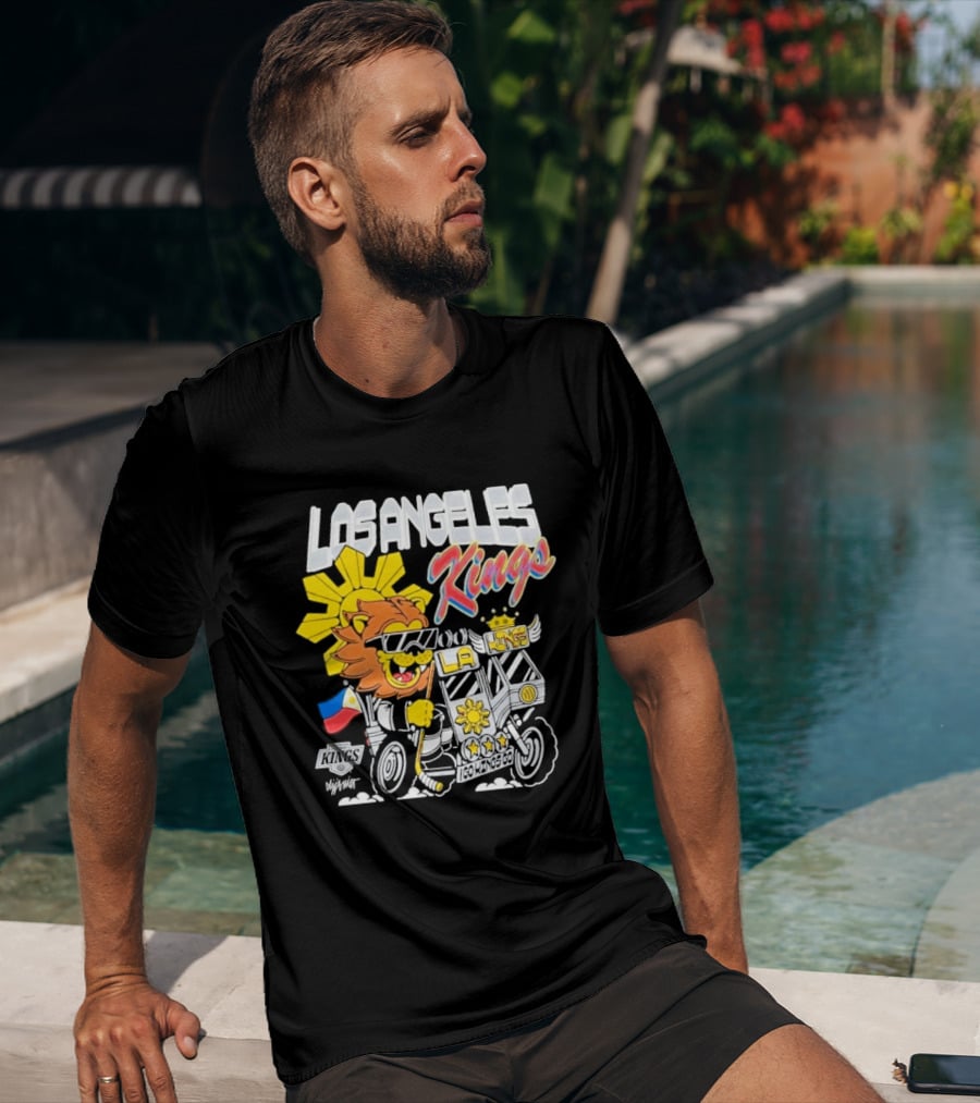 Los Angeles Kings Filipino Heritage Night LA Kings Sun Lion Flag Motorcycle T-Shirt