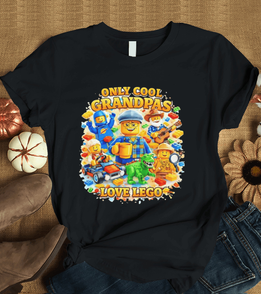Only Cool Grandpas Love Lego With Fun Characters And Playful Themes T-Shirt