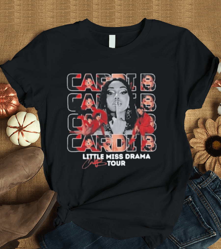 Cardi B Little Miss Drama Tour 2026 Red Glamour T-Shirt