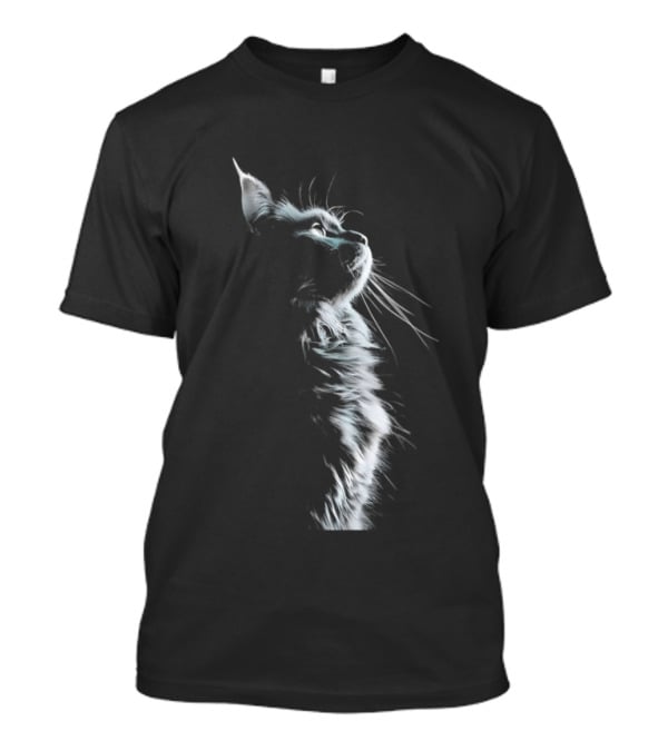 Cat Light And Shadow White Silhouette Feline T-Shirt
