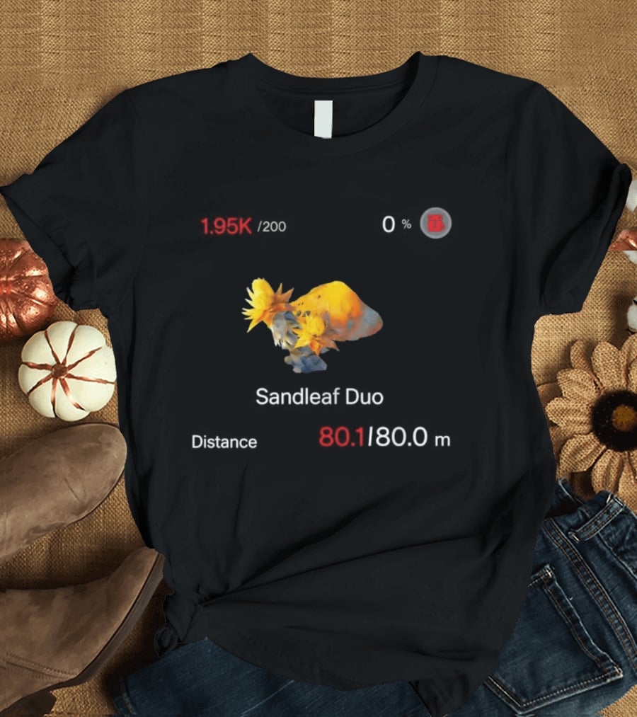 Sandleaf Dou Yellow Flowers With 395km Distance And 500/190.9m T-Shirt