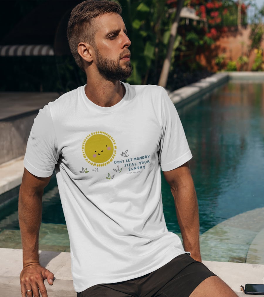 Wonder Doodles Sun Face Don't Let Monday Steal Your Sunday T-Shirt