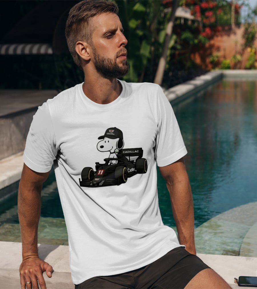 Cadillac Snoopy Formula 1 Racing Car With Number 11 T-Shirt