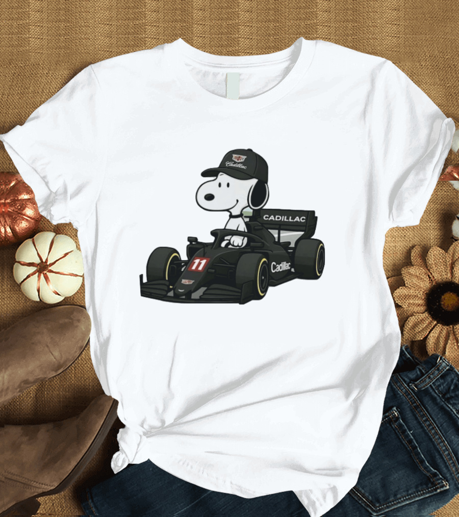 Cadillac Snoopy Formula 1 Racing Car With Number 11 T-Shirt