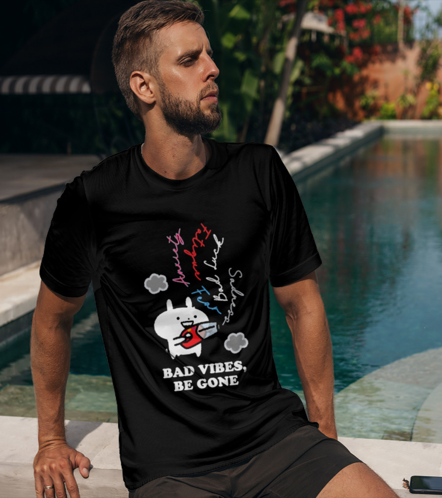 Usagyuuun Bad Vibes Be Gone Lucky Fast Silver Happiness T-Shirt