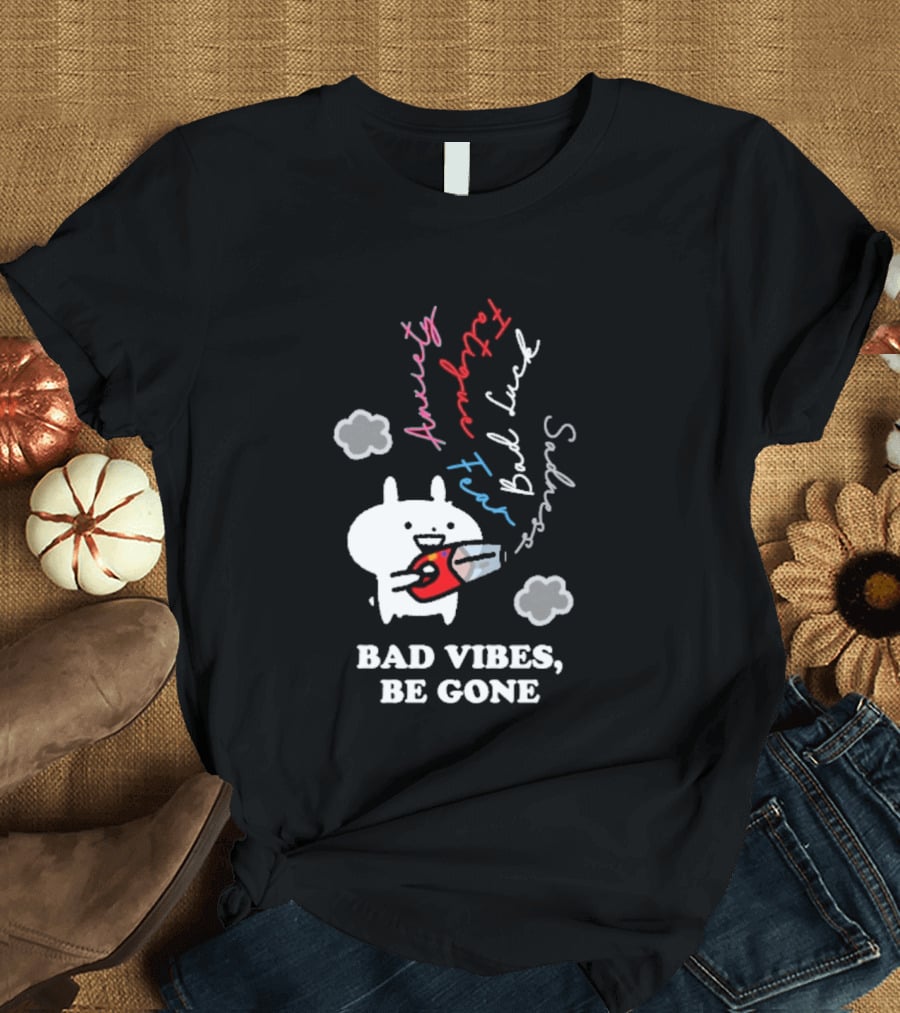 Usagyuuun Bad Vibes Be Gone Lucky Fast Silver Happiness T-Shirt