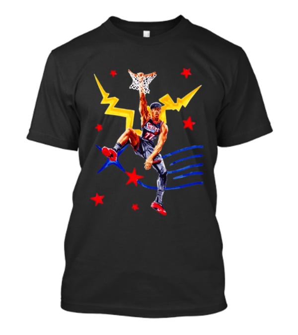 VJ Edgecombe 77 Philadelphia 76ers Basketball Dunking Action T-Shirt