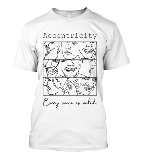 Accentricity Every Voice Is Valid Faces Sketch Grid T-Shirt