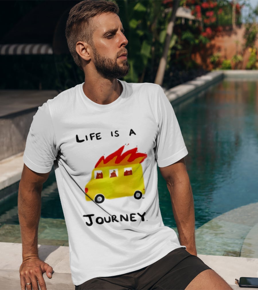 Billy Murphy Life Is A Journey Flaming Bus Adventure T-Shirt