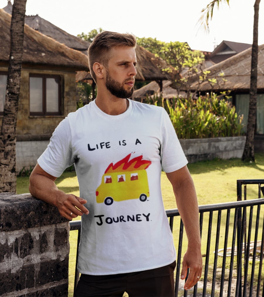 Billy Murphy Life Is A Journey Flaming Bus Adventure T-Shirt