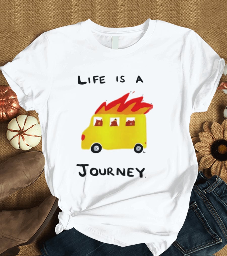 Billy Murphy Life Is A Journey Flaming Bus Adventure T-Shirt