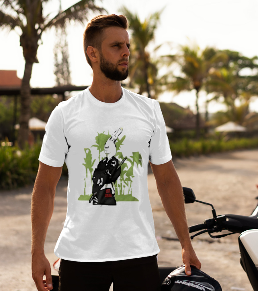 Samurai Rabbit Jeremy Peep Show Bamboo Warrior T-Shirt