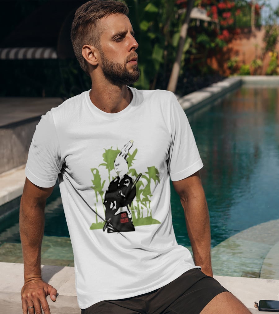 Samurai Rabbit Jeremy Peep Show Bamboo Warrior T-Shirt