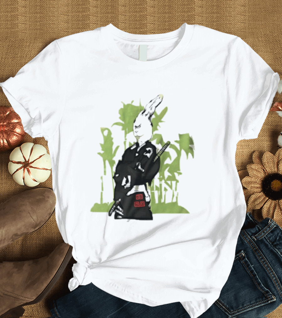 Samurai Rabbit Jeremy Peep Show Bamboo Warrior T-Shirt