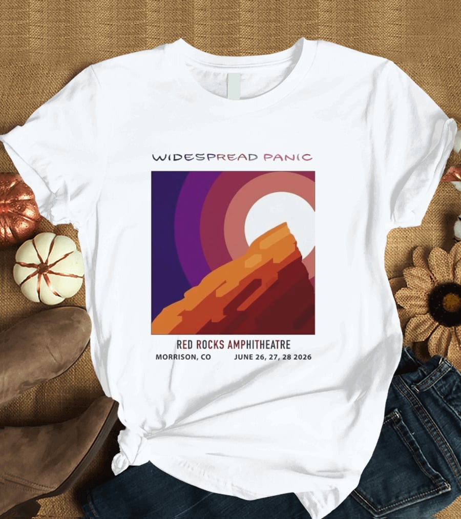 Widespread Panic Red Rocks Amphitheatre Morrison CO June 26 27 28 2026 T-Shirt