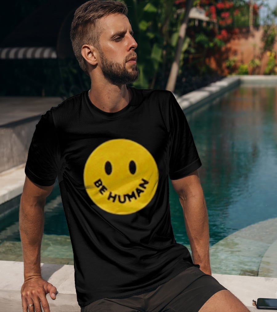 Brighten Be Human Yellow Smiley Face T-Shirt