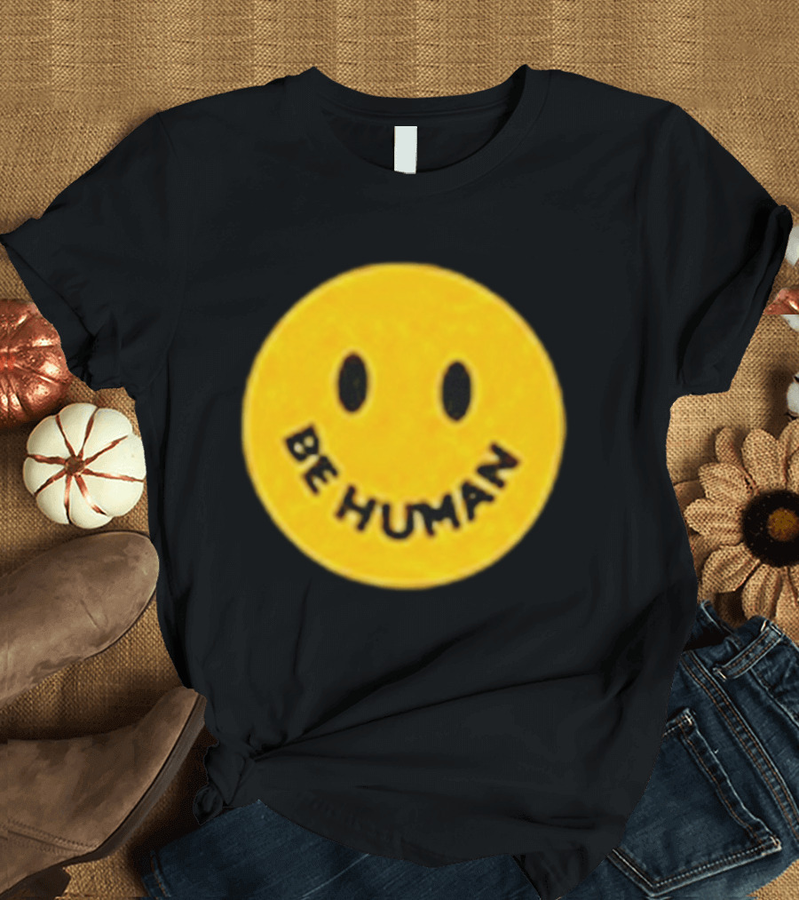 Brighten Be Human Yellow Smiley Face T-Shirt