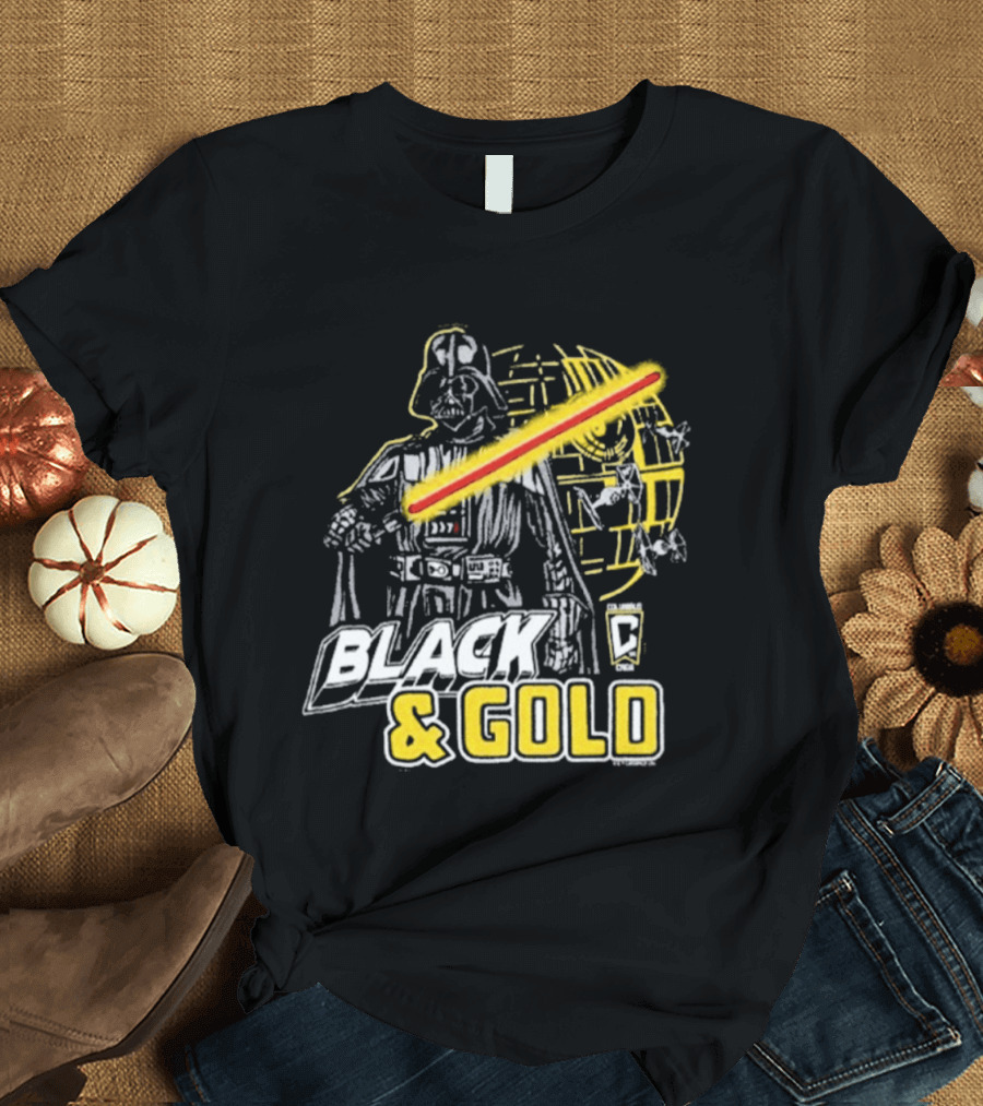 Columbus Crew Star Wars Darth Vader Black Gold T-Shirt