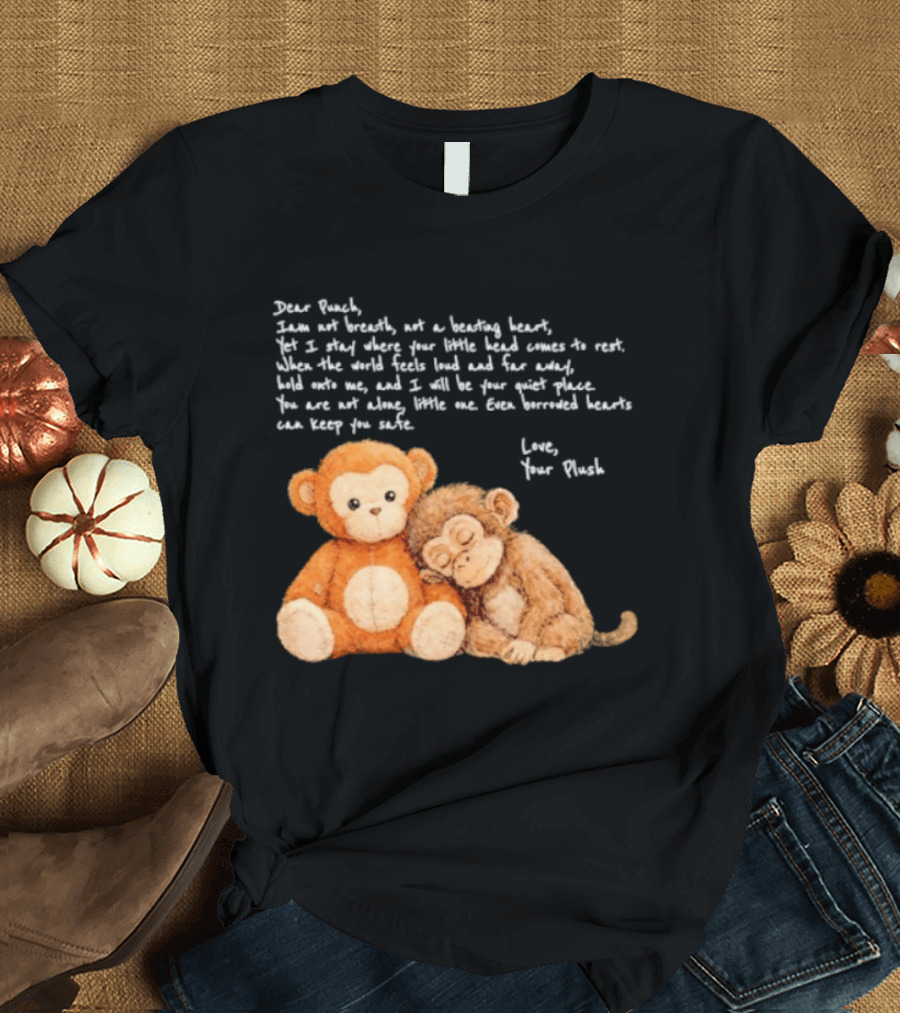 Dear Punch Heartfelt Monkey Companions Poem And Plush Toy T-Shirt