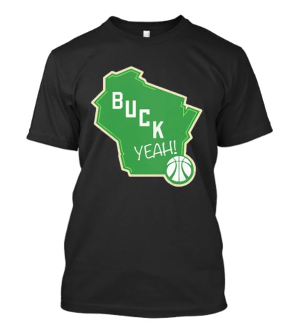 Buck Yeah Milwaukee Basketball Green Map T-Shirt