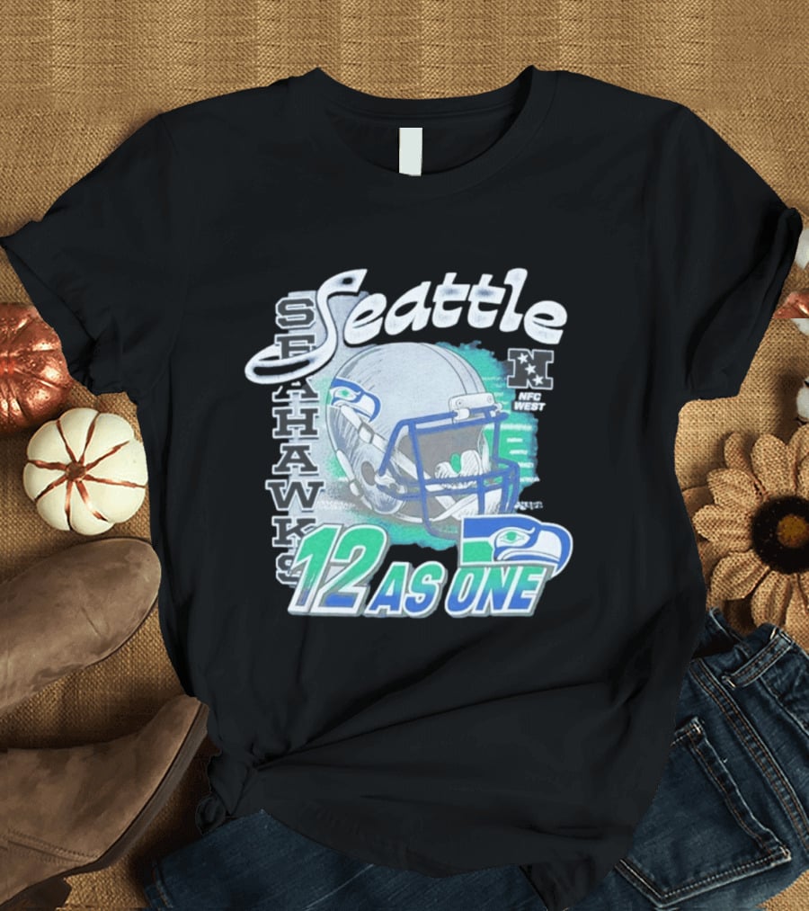 Seattle Seahawks Helmet 12 As One NFC West T-Shirt