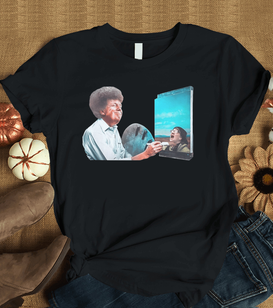 Donald Trump Bob Ross Painting Parody Humor Political T-Shirt
