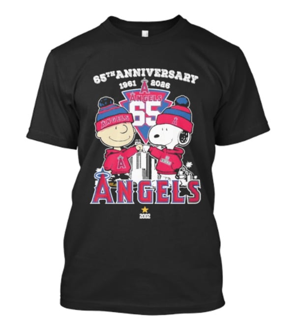 Peanuts Fistbump Los Angeles Angels 65th Anniversary 1961 2026 Charlie Brown Snoopy T-Shirt
