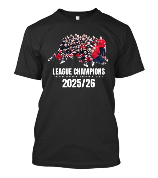 League Champions 2025 2026 Bespoke Guardians Swindon Wildcats T-Shirt