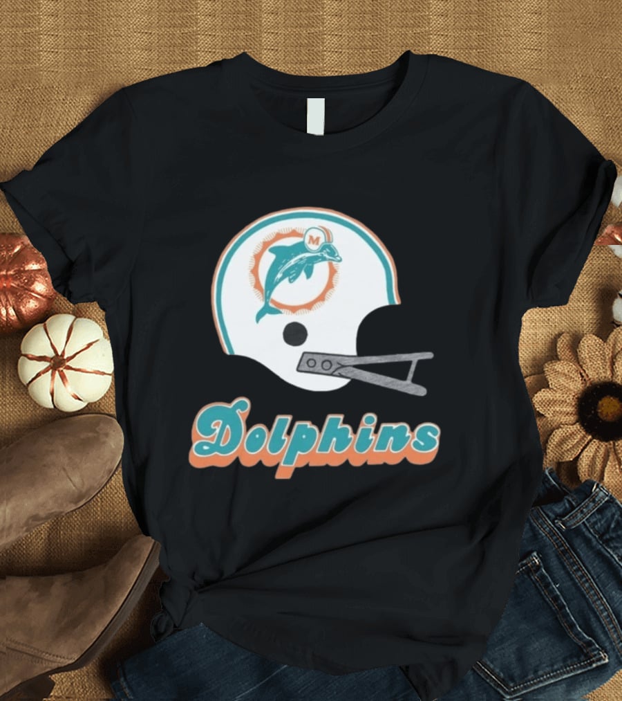 Miami Dolphins Vintage Helmet Dolphins T-Shirt