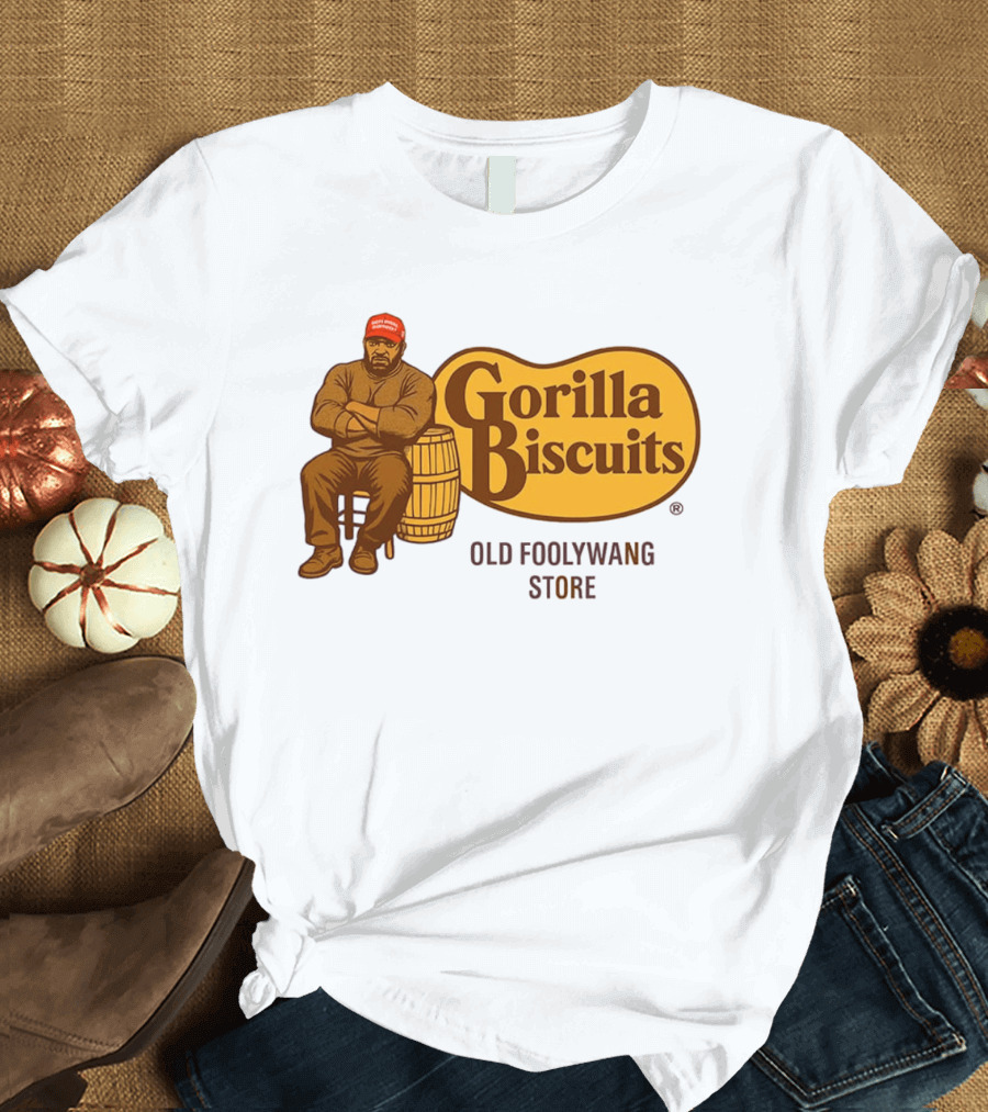 Cracker Barrel Gorilla Biscuits Old Foolywang Store Rustic Man And Barrel T-Shirt