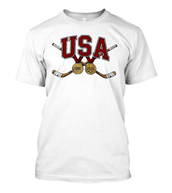 USA Hockey Iconic Gold Medal 1980 2026 Celebration T-Shirt