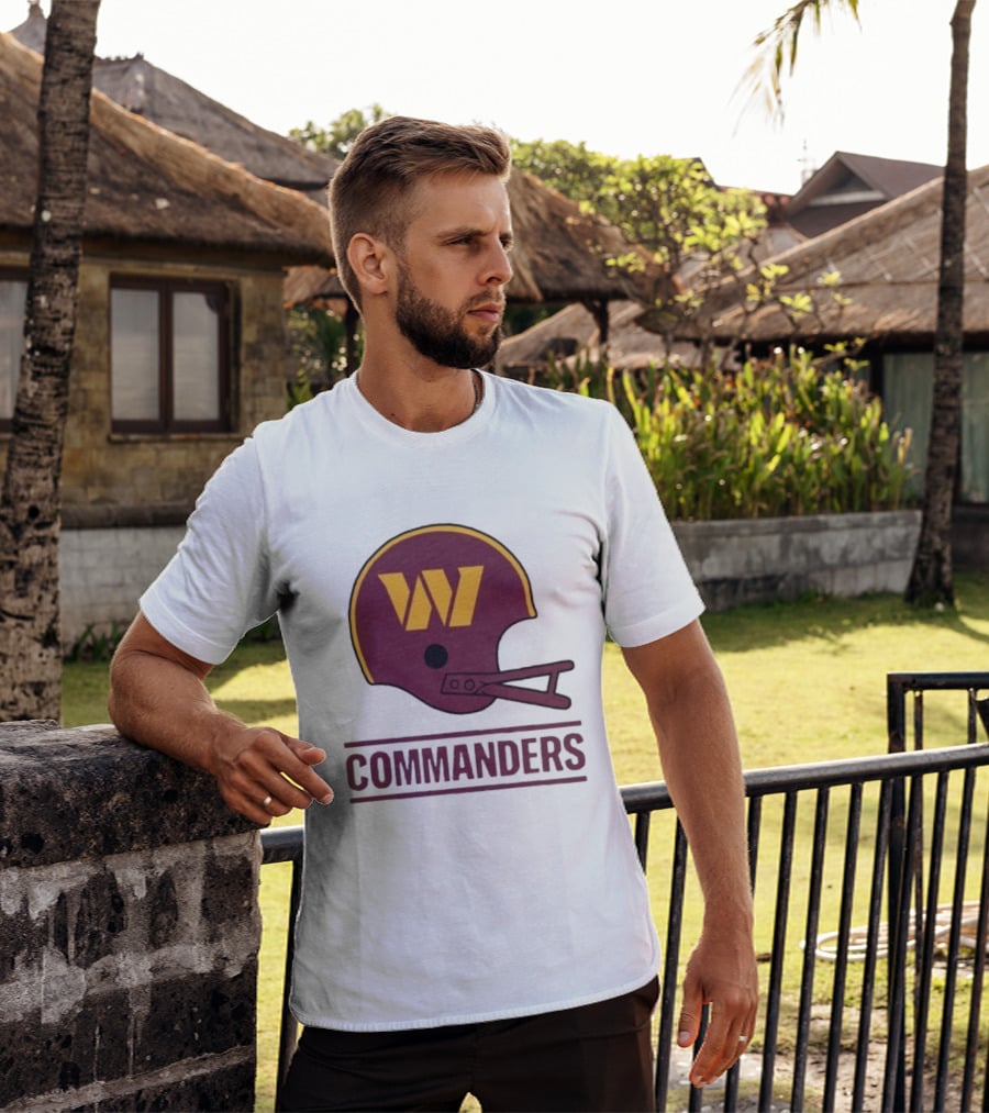 Washington Commanders Big W Helmet Football Team Fan Gear T-Shirt