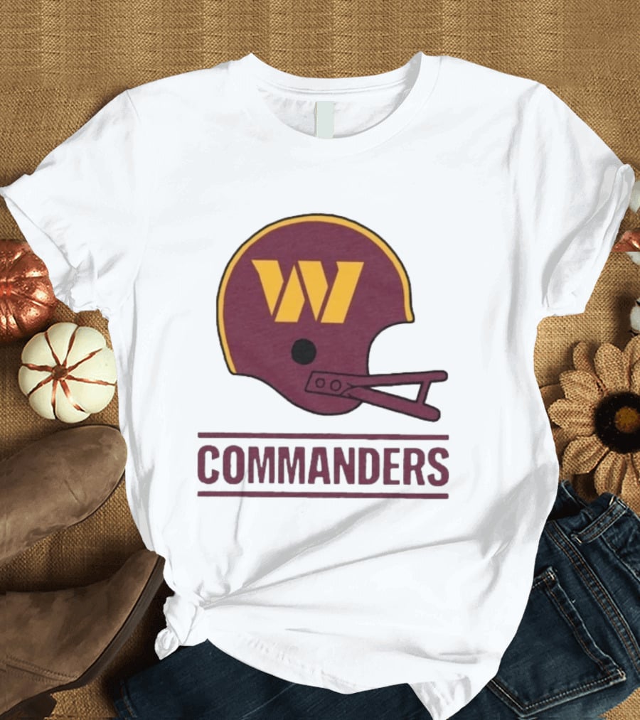 Washington Commanders Big W Helmet Football Team Fan Gear T-Shirt