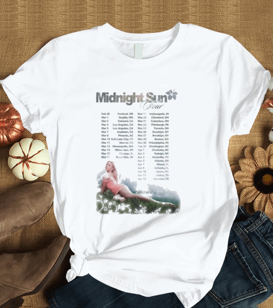 Midnight Sun Tour 2026 Zara Larsson Concert Locations T-Shirt