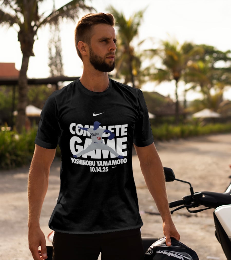 Yoshinobu Yamamoto Complete Game 10.14.25 Nike MLB Dodgers T-Shirt