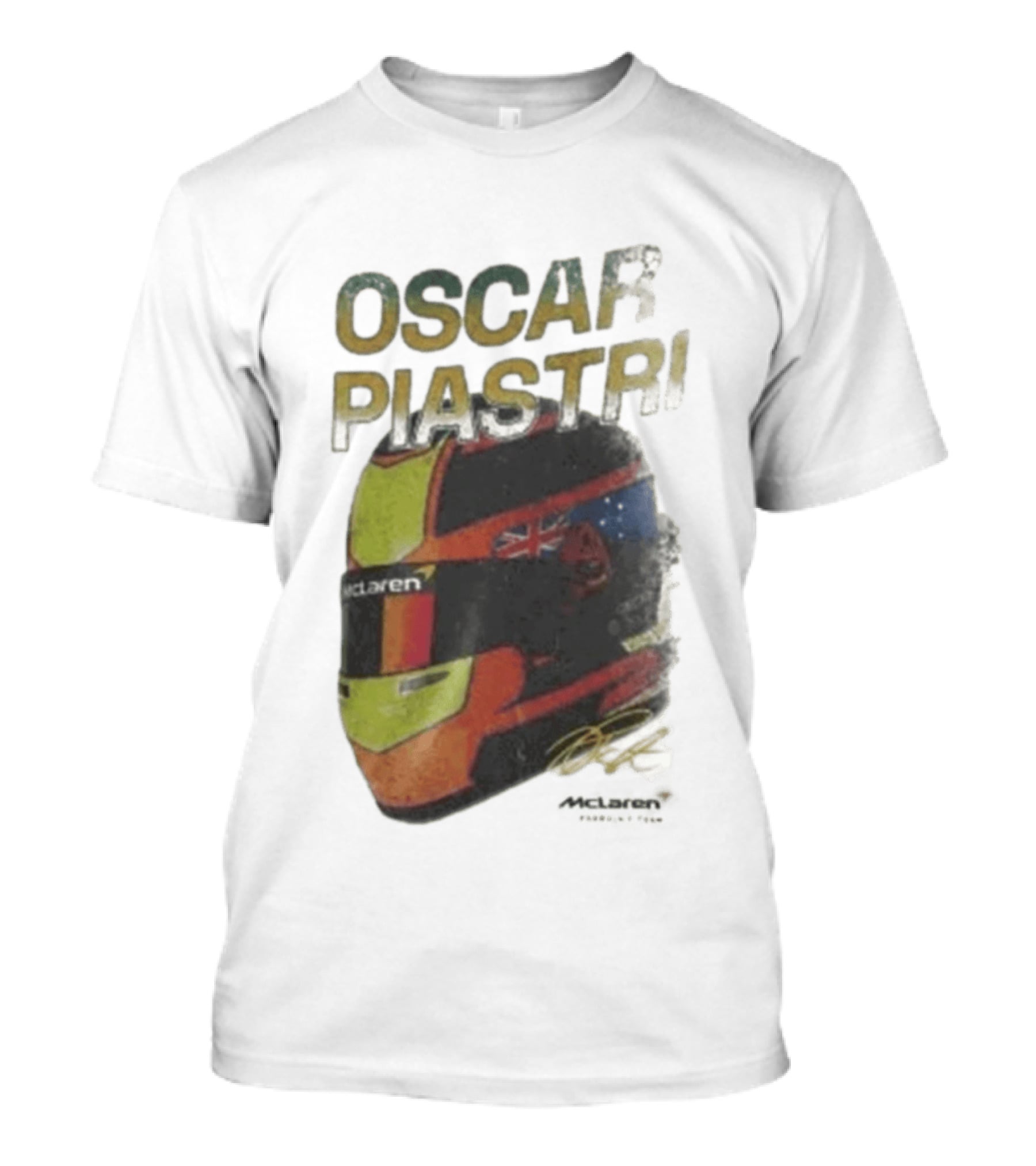 Oscar Piastri McLaren Helmet Design Racing Memorabilia T-Shirt