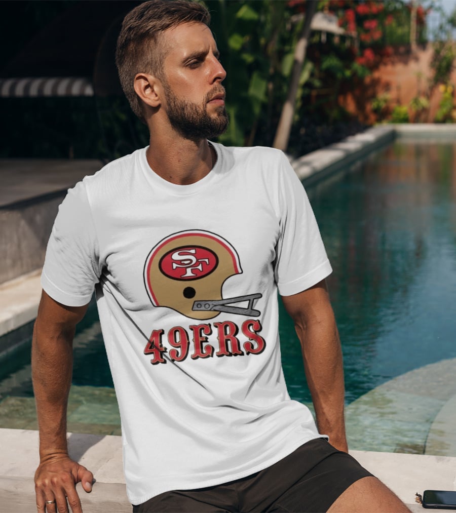 San Francisco 49ers SF Football Helmet 49ers T-Shirt