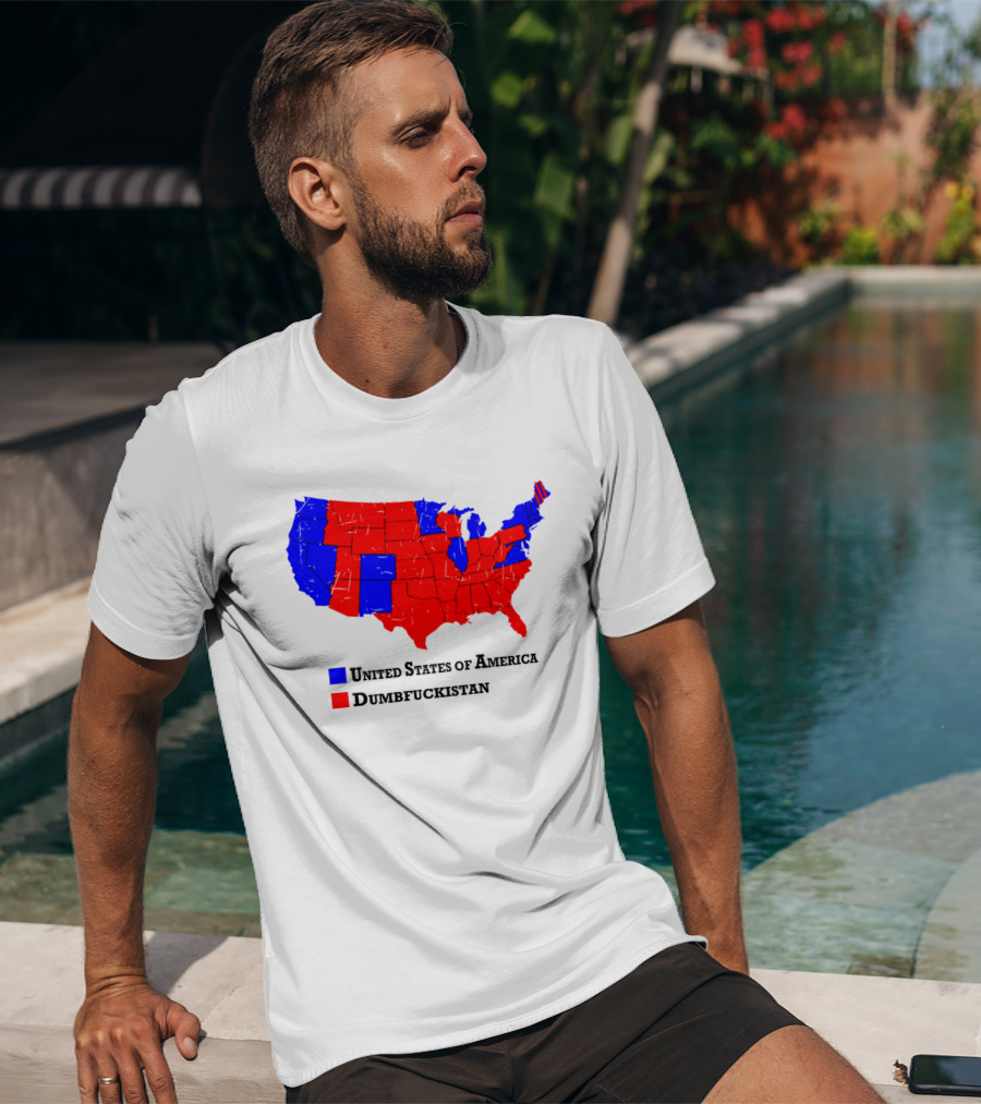United States Of America Dumbfuckistan Map Red Blue States T-Shirt