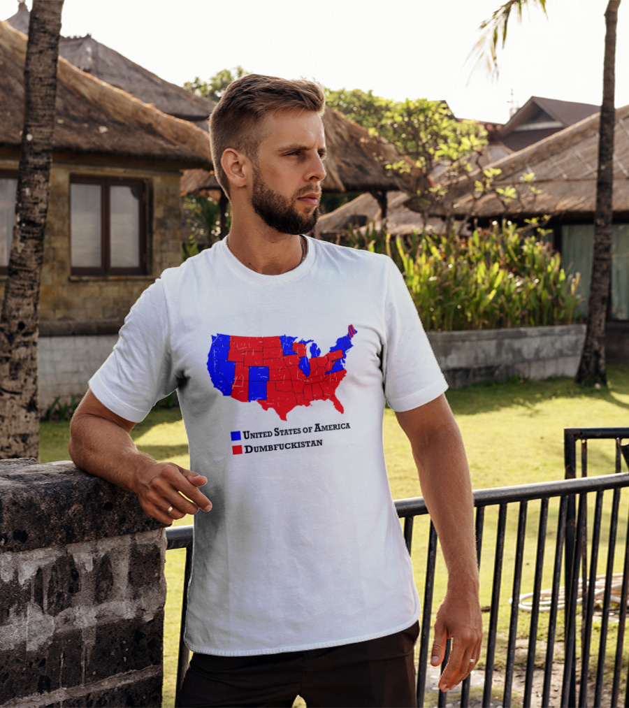 United States Of America Dumbfuckistan Map Red Blue States T-Shirt
