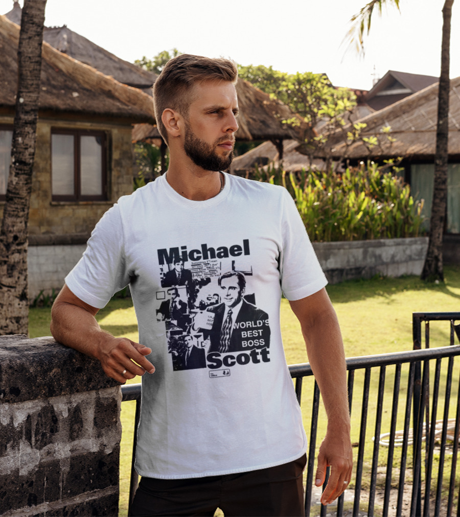Michael Scott World's Best Boss The Office Iconic TV Comedy T-Shirt