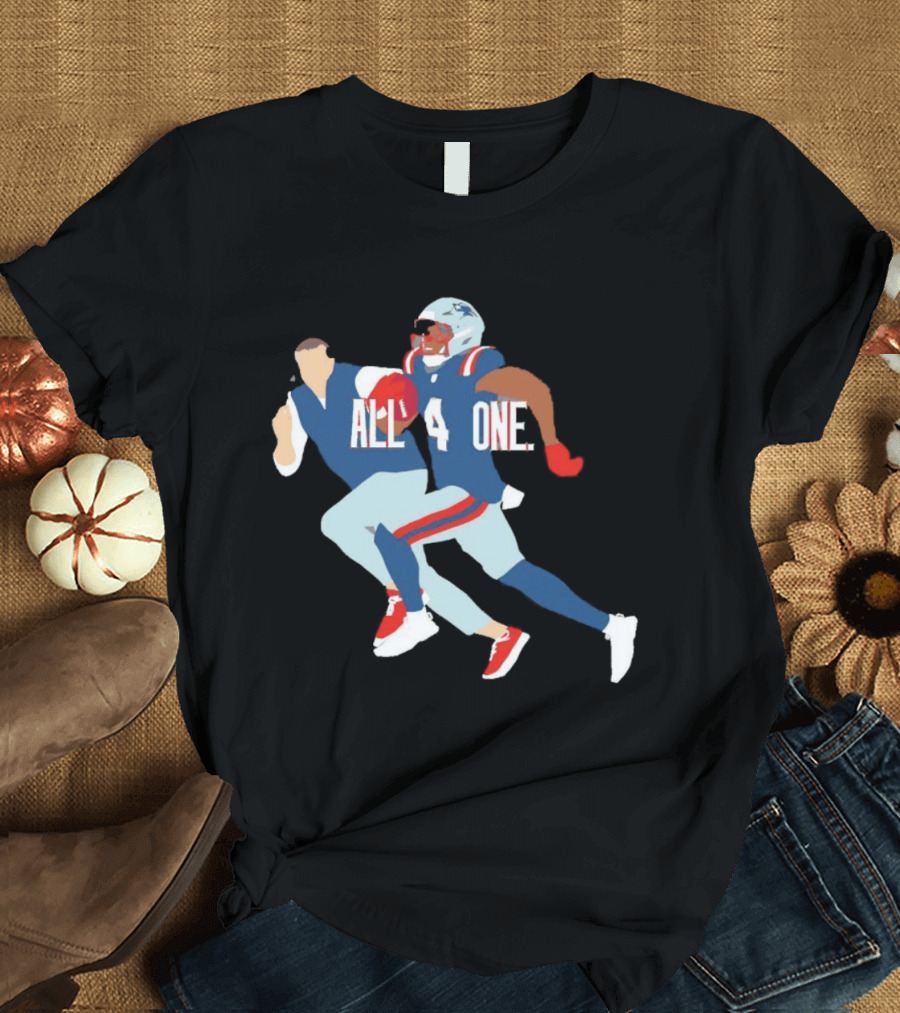 All 4 One New England Patriots Mike Vrabel Antonio Gibson Football T-Shirt