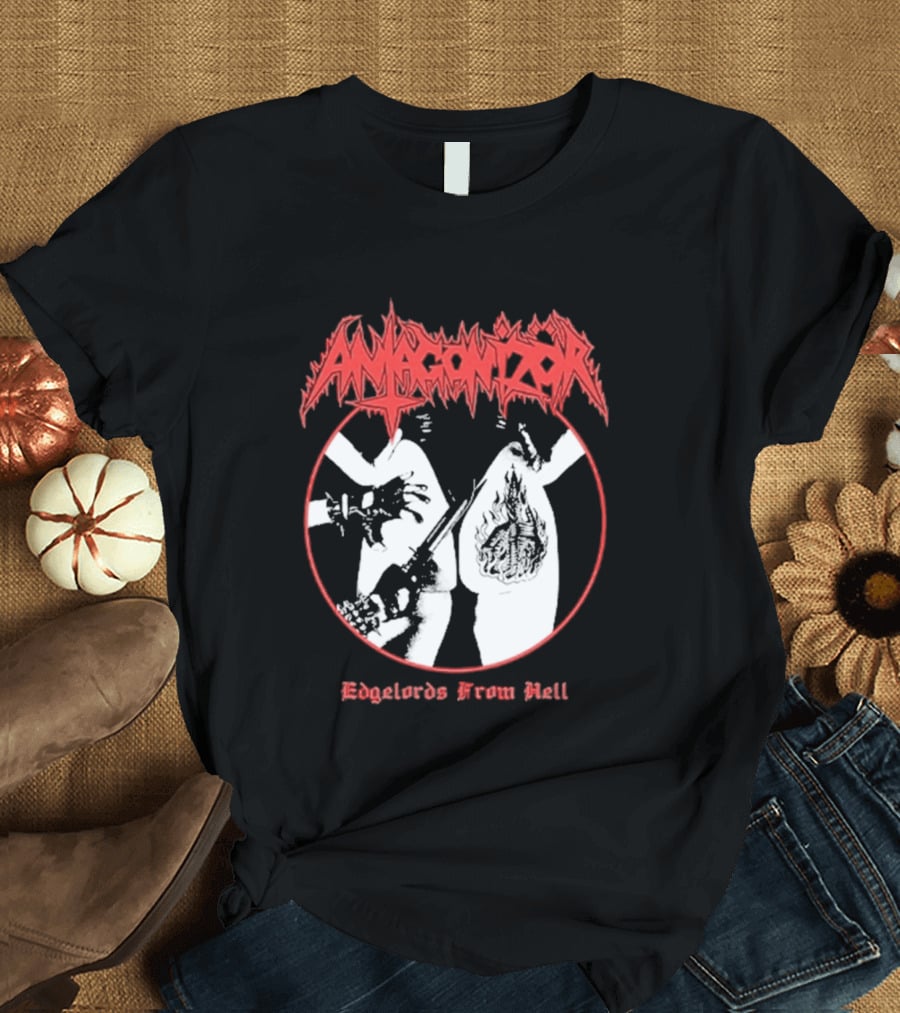 Antagonizör Edgelords From Hell Metal Band Aesthetic T-Shirt