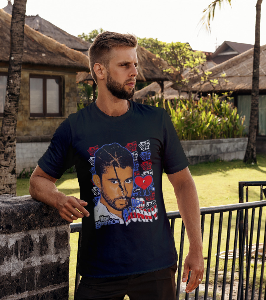 Bad Bunny New Generation WWF Heart T-Shirt