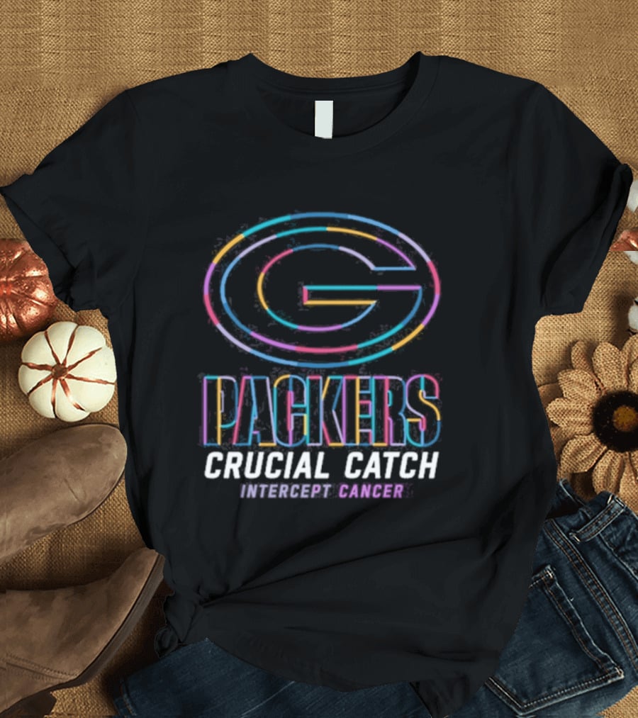 Green Bay Packers Crucial Catch Intercept Cancer Empowering Change T-Shirt