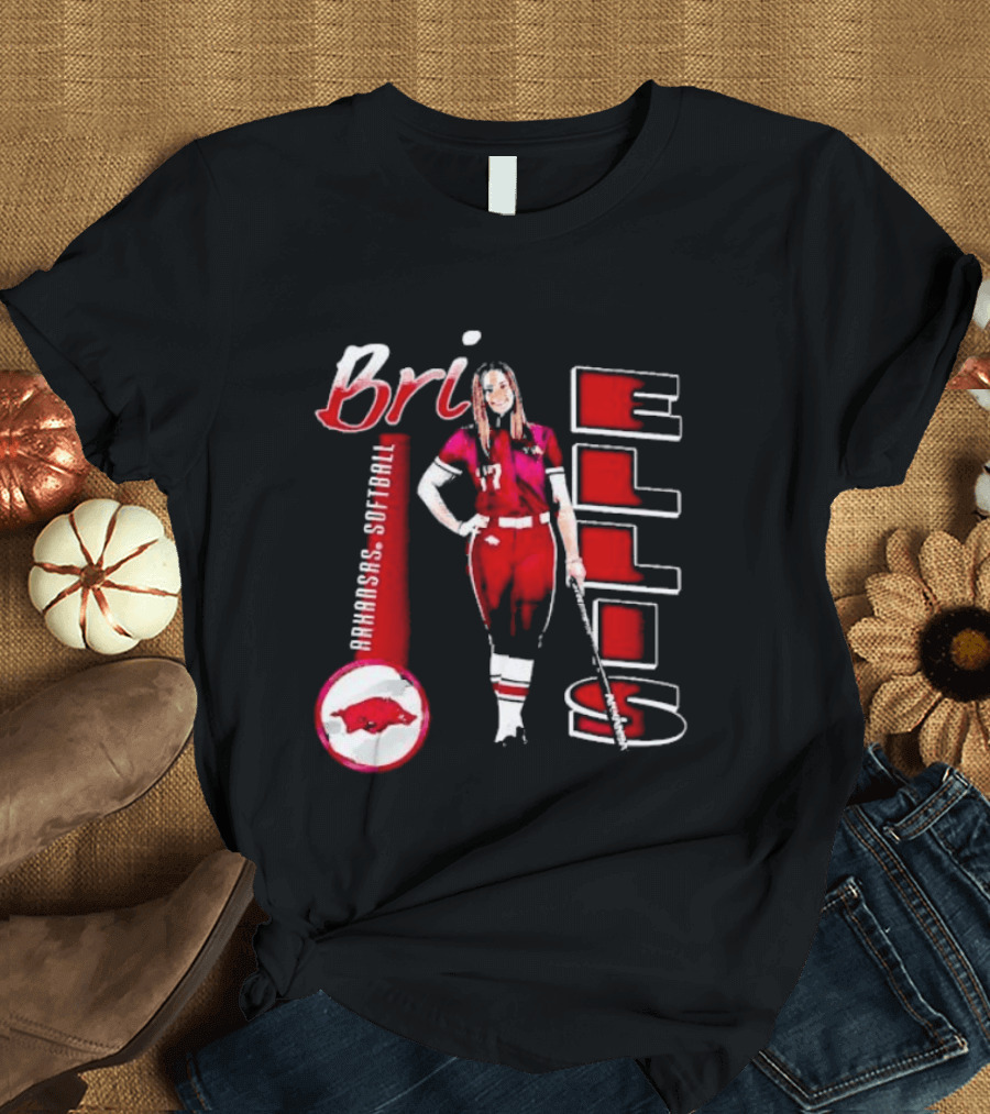 Bri Ellis Arkansas Razorbacks Softball Player Number 77 T-Shirt