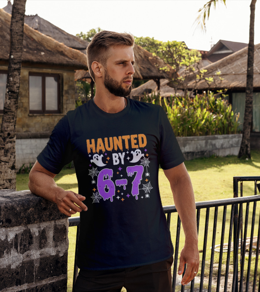 Haunted By 67 Halloween Ghosts And Spiders T-Shirt