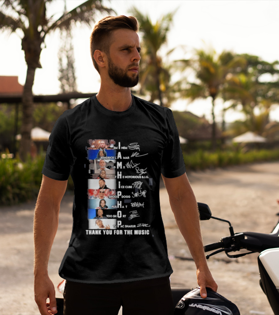 I Am Hip Hop Thank You For The Music A Tribe Called Quest Busta Rhymes J Dilla Q Tip Pharrell Pusha Snoop Dogg T-Shirt