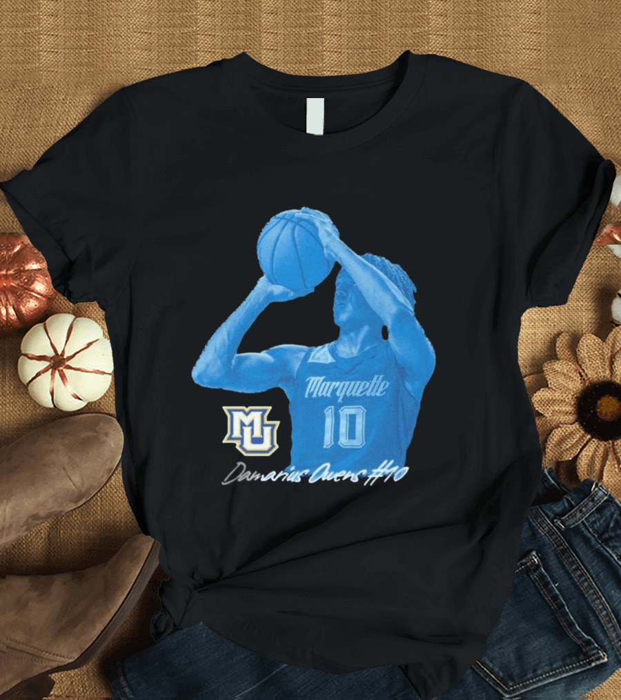 Marquette Golden Eagles MU Damarius Owens #10 Basketball T-Shirt